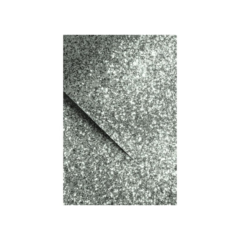 Glitter-litterkartong A4 210 g/m2 hõbe