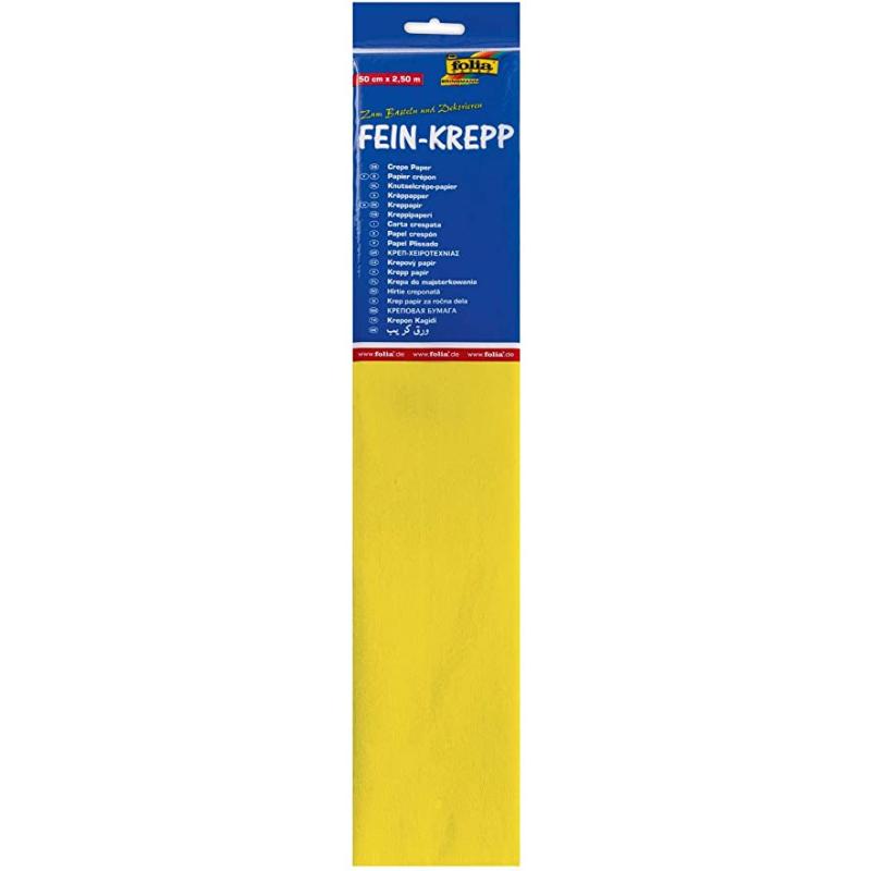 Krepp-paber 50cm x 2.5m kollane