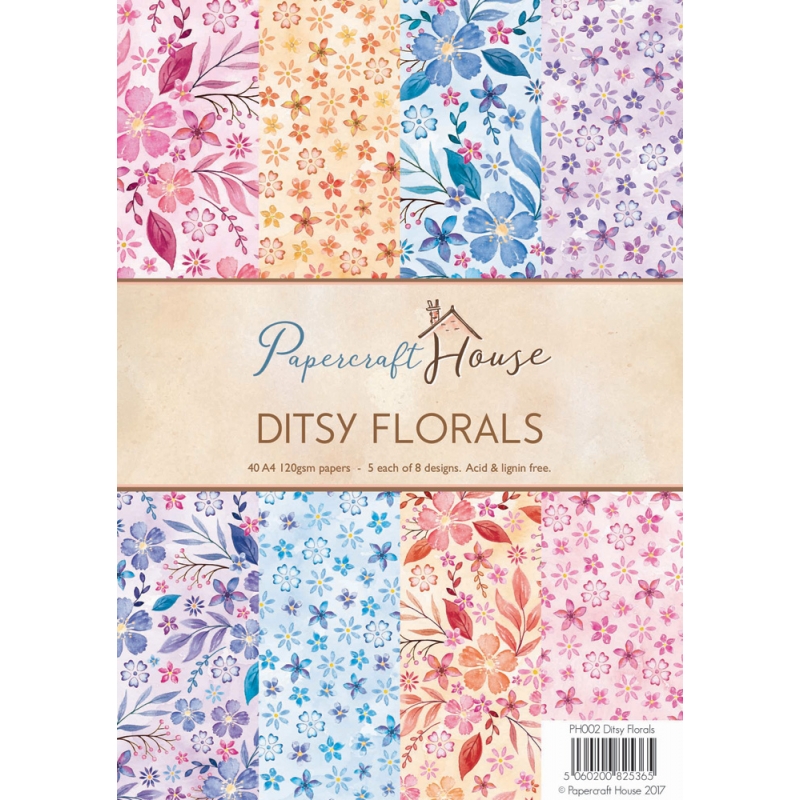 Disainpaberid "Ditsy florals"  A4 40 lehte