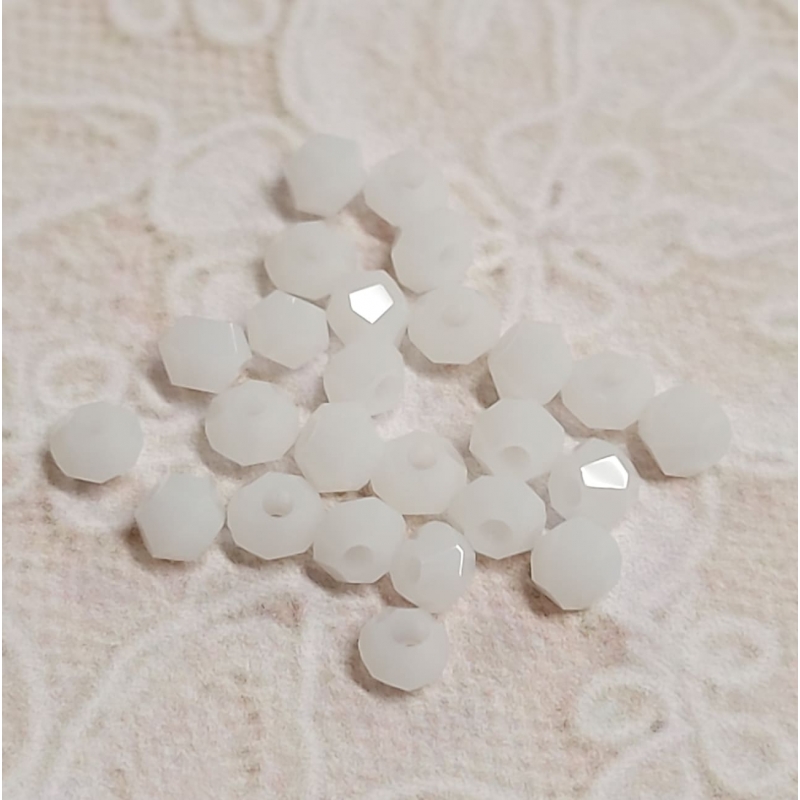*Klaaskristall 3*2,5mm valge tahuline 25tk/pk