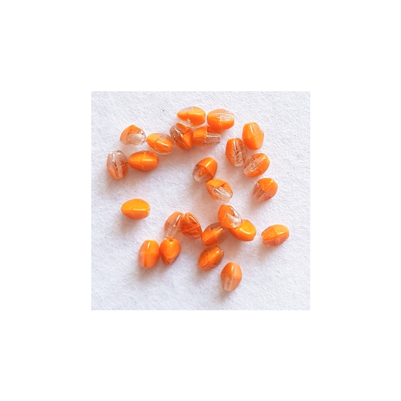 Klaashelmes bicone 5*3mm 25 tk transparent-oranz