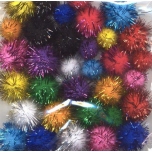 Pom-pom tutikesed 33tk glitter MIX 1,5-2,0mm