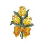 Ristpistes tikkimispilt "Kollased tulbid"  14*18cm 3275