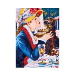 Ristpistes tikkimispilt "Daam koeraga  30*40cm 6051